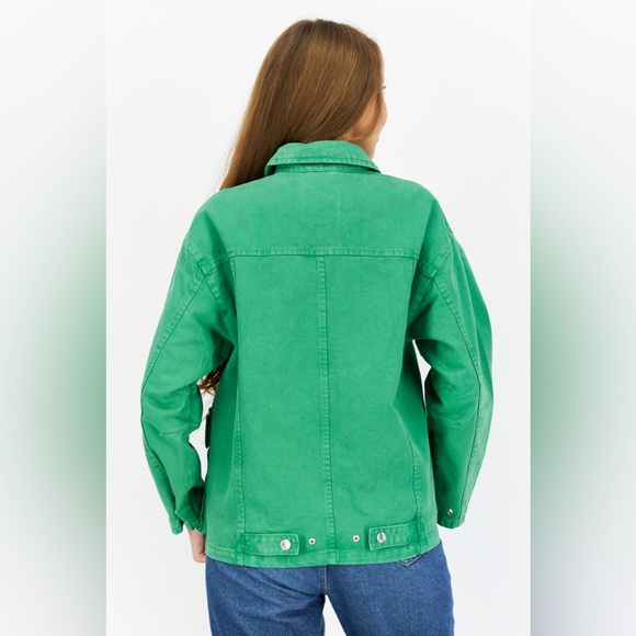 Pull&Bear Green Jean Jacket - Picture 3 of 6